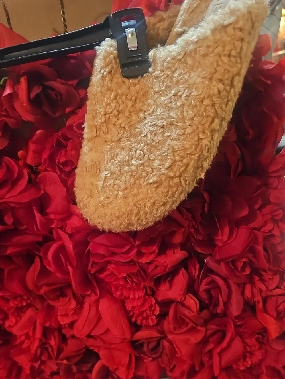 IB New Cozy Women's Fur-Lined Slip-On Tan Shoes Hard Bottom Size 7